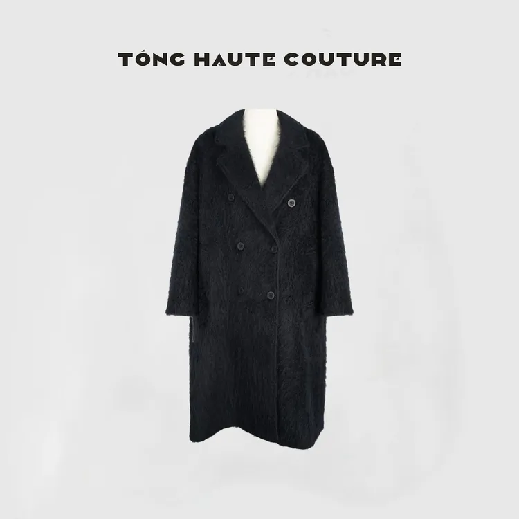 【柒禾】冬季新款轻奢轻熟风绵羊毛+山羊绒时尚百搭拉毛大衣 YW715