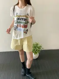 欧洲站 25夏款彩色印花卡通图案圆领长袖T恤女 1715