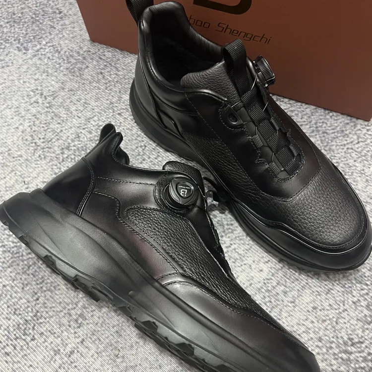 2025新款男士高邦加绒鹿皮自动扣棉鞋超轻发泡大底轻便舒适保暖