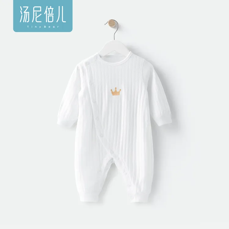 汤尼倍儿婴儿连体衣服春秋款纯棉新生儿打底哈衣宝宝长袖睡衣爬服