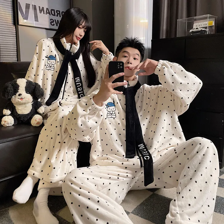 【新款预售】三丽鸥帕恰狗情侣睡衣秋冬法兰绒加厚珊瑚绒家居服套装