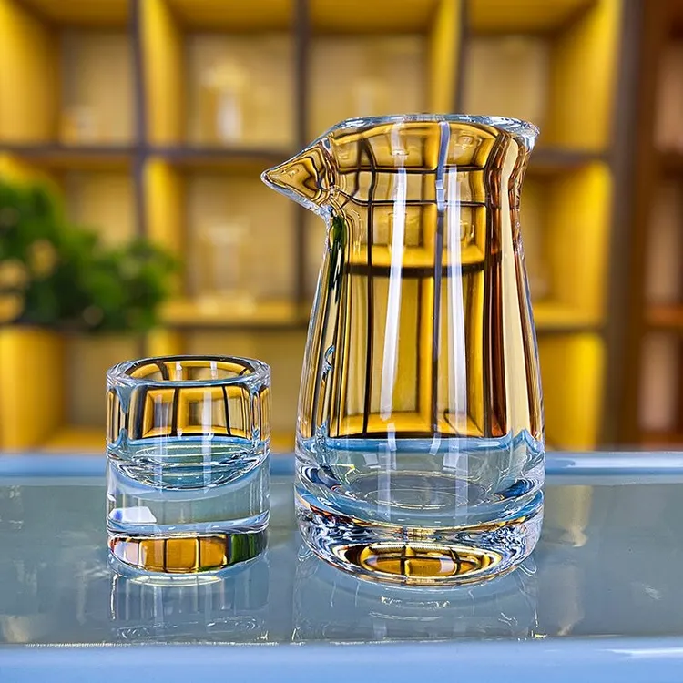 老师傅手工天然原矿水晶分酒器加厚家用水晶玻璃杯酒壶送礼新款