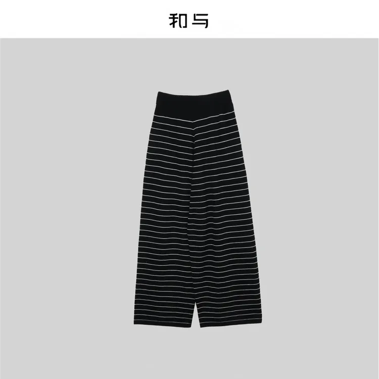 和与|慵懒松弛感条纹休闲裤H53LD603L