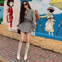 1097设计款衬衫腰封裙