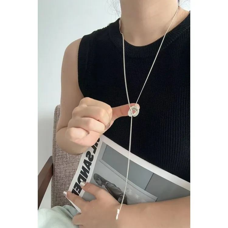 坠链均925银 【清欢】冷淡风小众设计感叠戴项链女毛衣链多种搭配