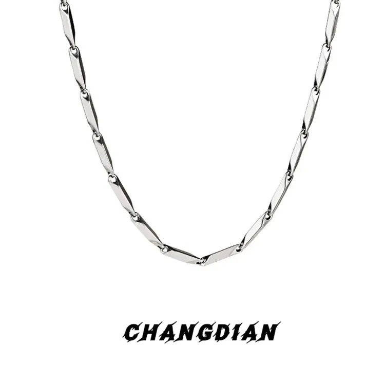 钛钢项链 菱形男高街饰品高级感男士男生配饰小众颈链百搭瓜子链商品图