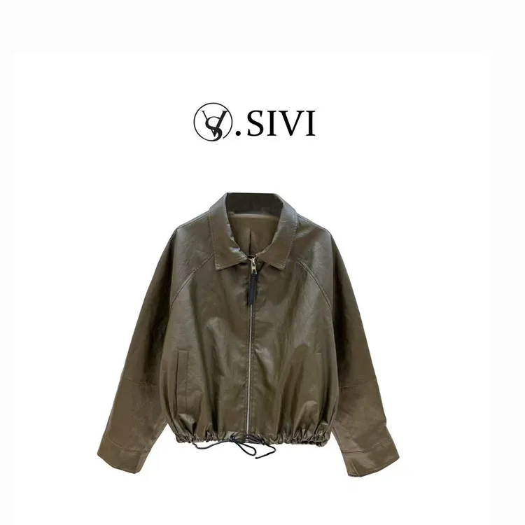 熙薇【汉宫秋月】2025早秋新款时尚百搭复古气质皮衣外套H3793