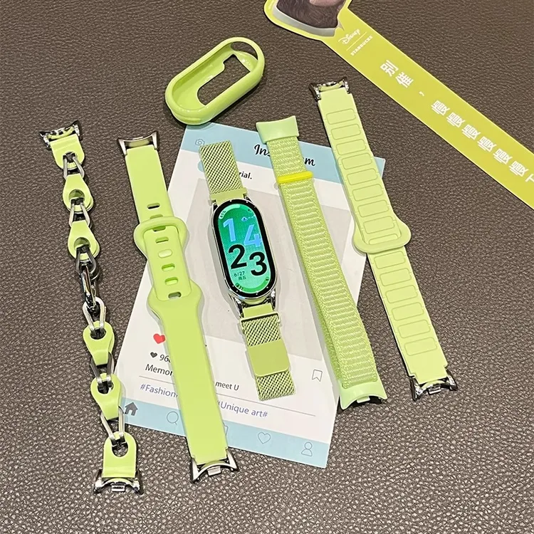 适用小米手环10表带新款9/8米兰尼斯磁吸金属真皮质时尚10陶瓷版