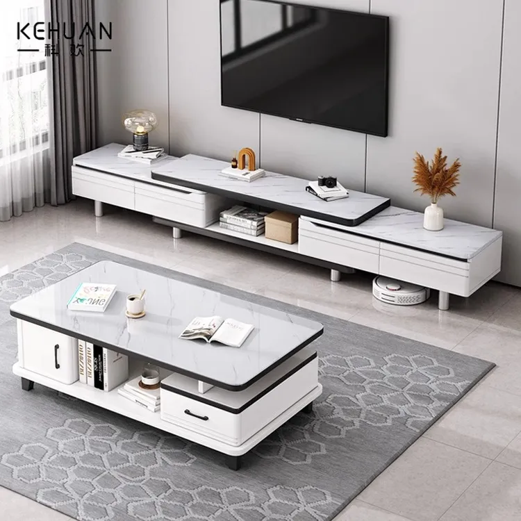 电视柜客厅家用现代简约2025新款小户型伸缩落地茶几电视机柜组合