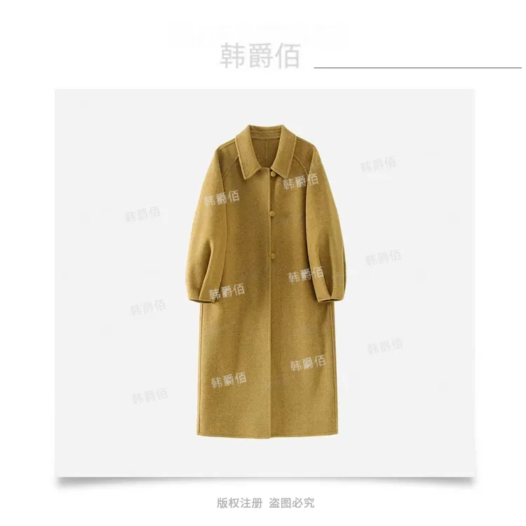 2025秋冬新款双面羊毛大衣女中长款气质宽松加厚毛呢外套2507款