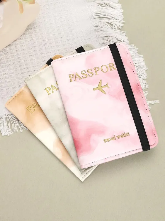 新款出国护照包大理石纹多功能证件卡包女防盗刷旅行护照夹机票夹