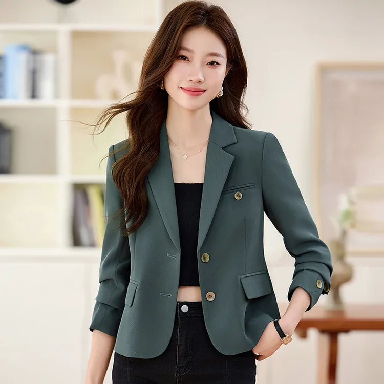 短款西装外套女2024新款春秋小个子高级感休闲气质百搭西服上衣