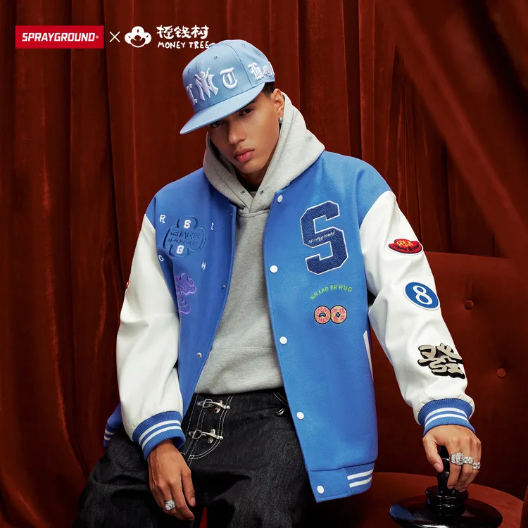 【摇钱树系列】SPRAYGROUND鲨鱼嘴棒球夹克美式复古潮流GC WE131104