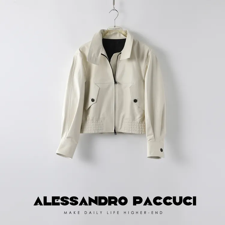 AP洛哥23321X【延续经典】黑标/复古油蜡羊皮飞行员夹克廓形皮衣