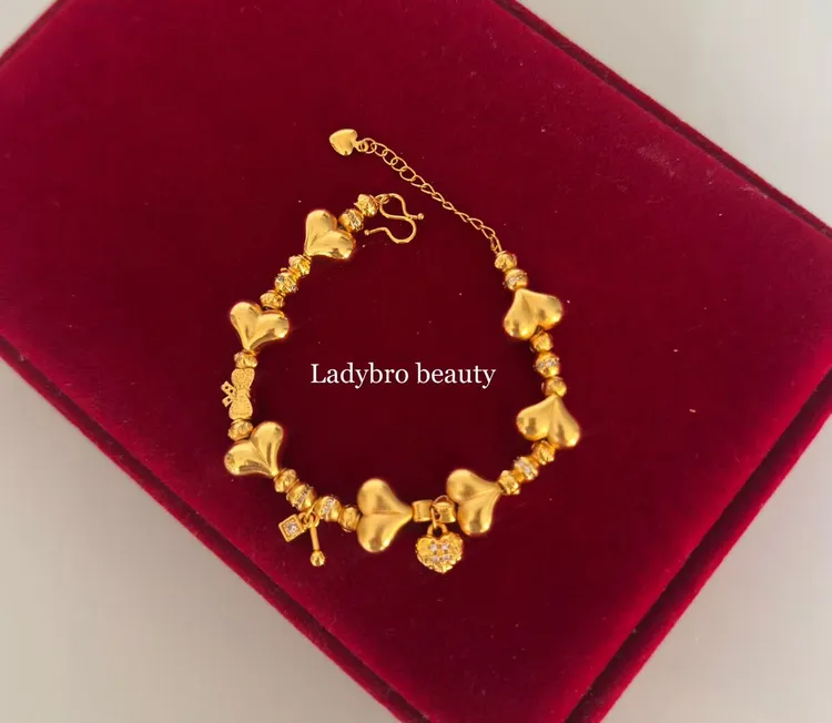 铜合金亚克力手链 复古金色手工小众气质金原创设计手链女百搭