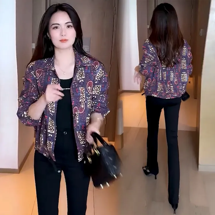 时尚长袖外套女2025秋季新款洋气宽松显瘦休闲减龄百搭小个子外套