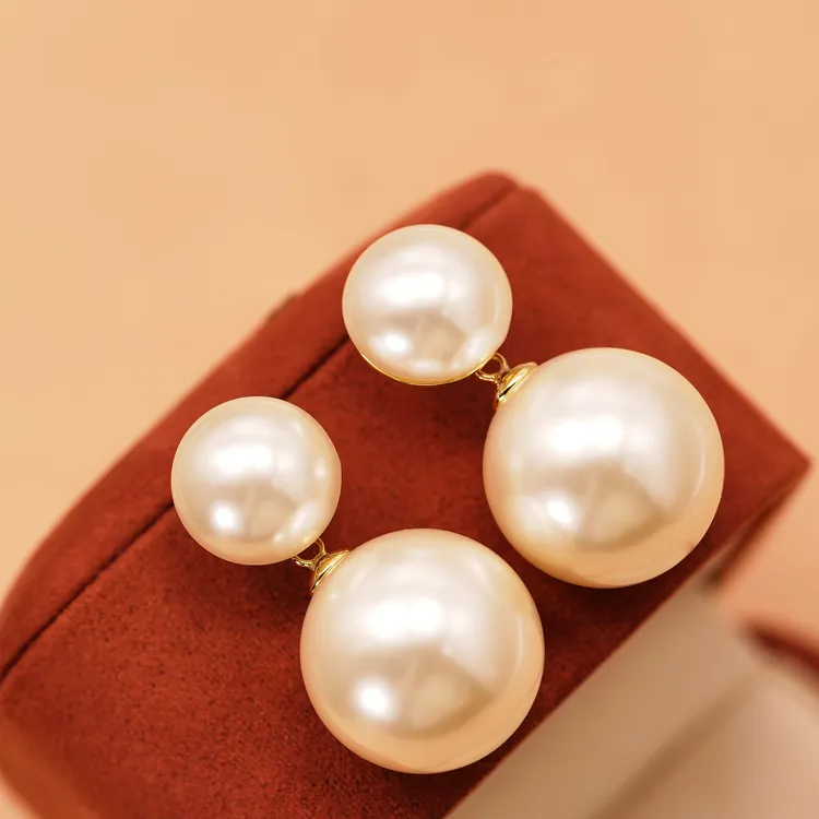 铜合金仿珍珠耳饰 铜合金仿珍珠耳饰赫本风珍珠耳环耳钉女2025