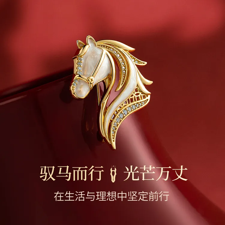 Jay 合金胸针 Jay合金胸针大衣鞍辔胸针轻奢别针2026马年礼物