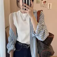【例畔精选】休闲修身型极简风背心吊带常规圆领轻职风韩版A753#