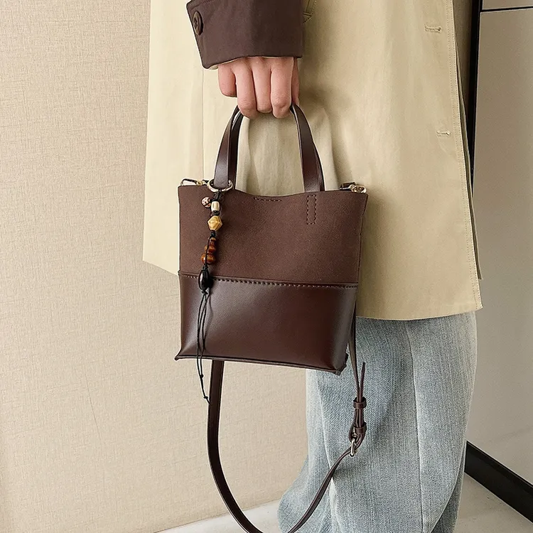 单肩手工自制编织复古风简约风通勤风斜挎包托特包简约小众肩包