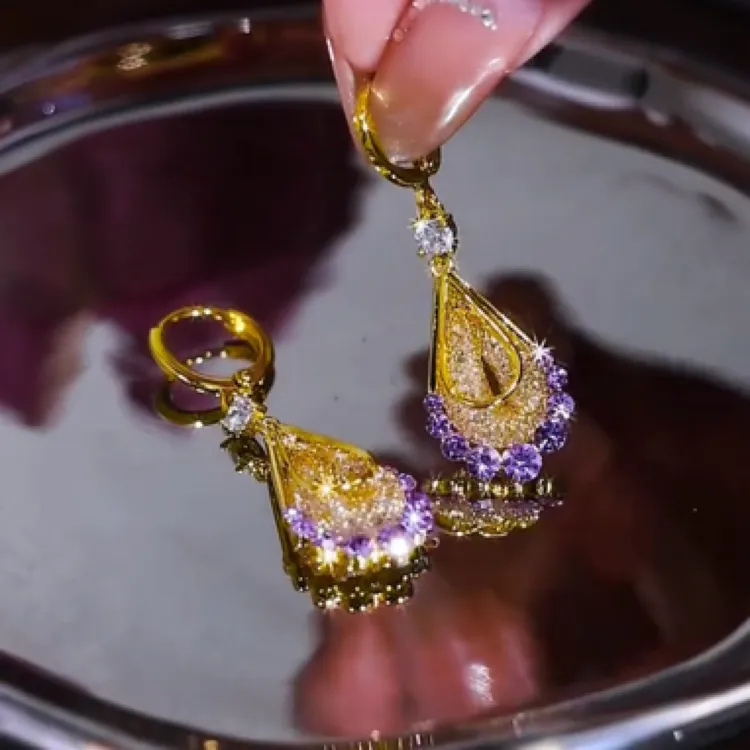 铜合金锆石耳饰 精美耳环女气质轻奢新款耳扣气质百搭耳饰饰品