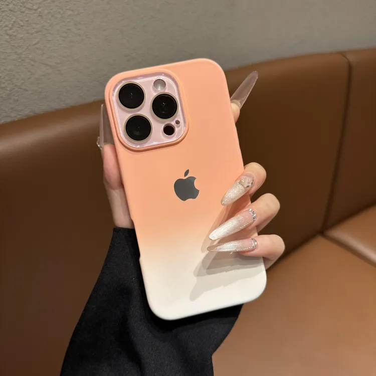 高级渐变晕染适用苹果16promax手机壳时尚iPhone15简约14新款13女