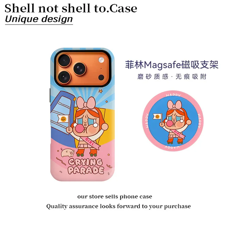 泡泡糖女孩菲林二合一手机壳通用苹果17华为oppox9小米17vivox300