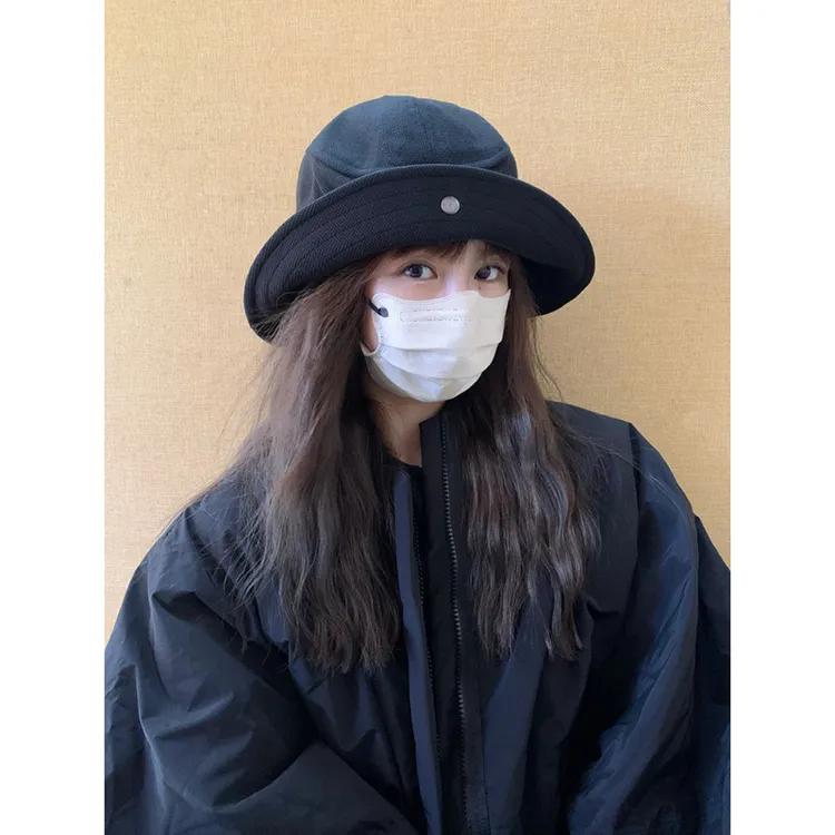 一帽多戴 日系复古毛呢渔夫帽子女2025秋冬新款简约百搭遮阳盆帽