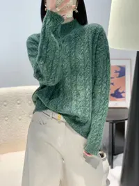 半高领加厚花纱线羊绒毛衣