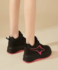 w573601厚底板鞋女2025秋季小个子休闲粉色