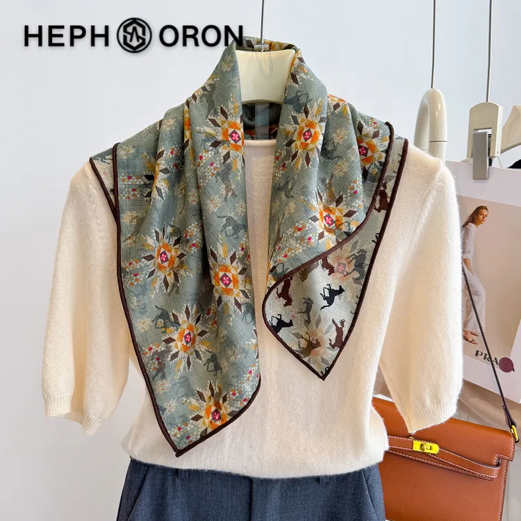 真丝羊毛卷边围巾女款爆款2025新款韩版时尚百搭系脖护颈装饰领巾