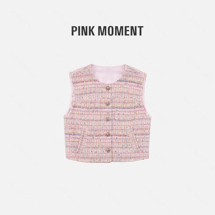 PM王囡囡 粉色粉金扣香香马甲 ND1A0419