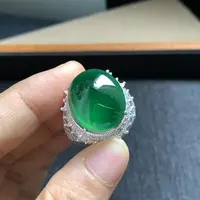 高冰玻璃种蛋面未镶嵌蛋面阳绿02