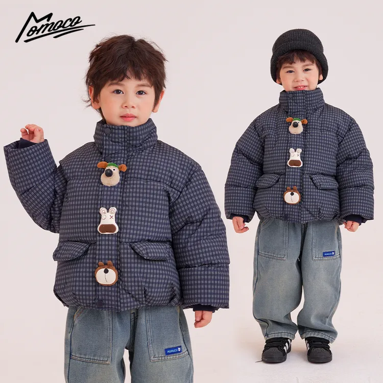 MOMOCO男童冬季加厚潮流休闲棉服保暖卡通童趣外套77430101019