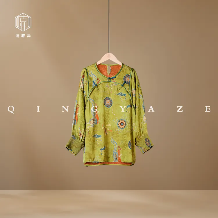 敦煌飞天！人丝红云纱新中式上衣！GZ5872