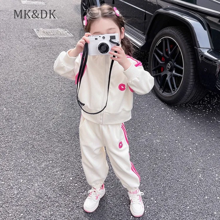 MK&DK3岁女童休闲运动套装2025新款韩版时髦小女孩外套秋季两件套