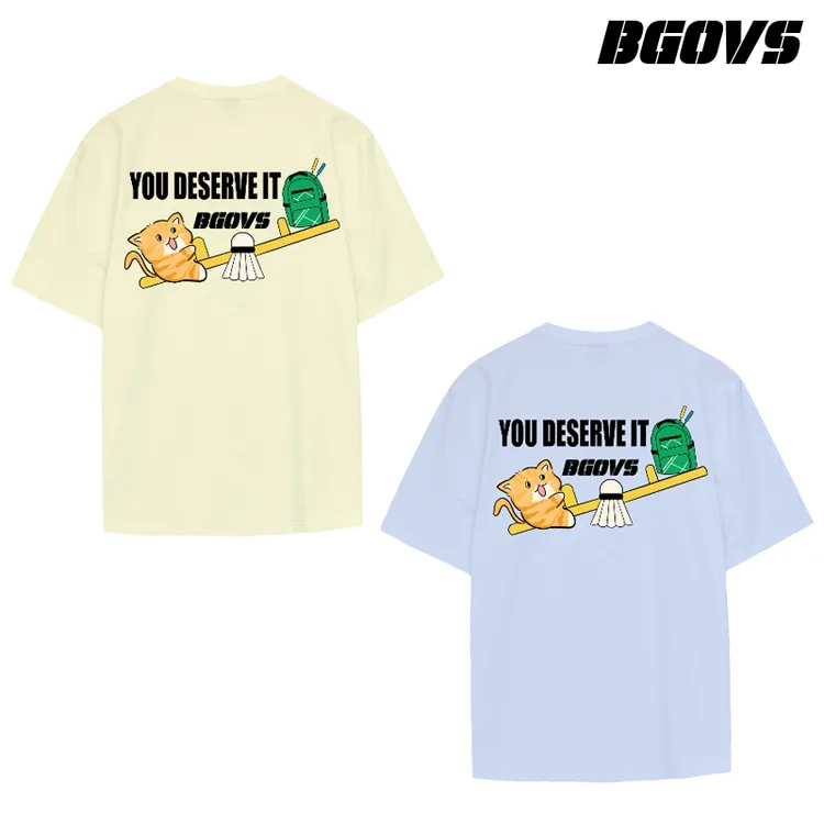 BGOVS韩国2025春夏新品羽毛球服男女同款速干运动吸汗短袖正品