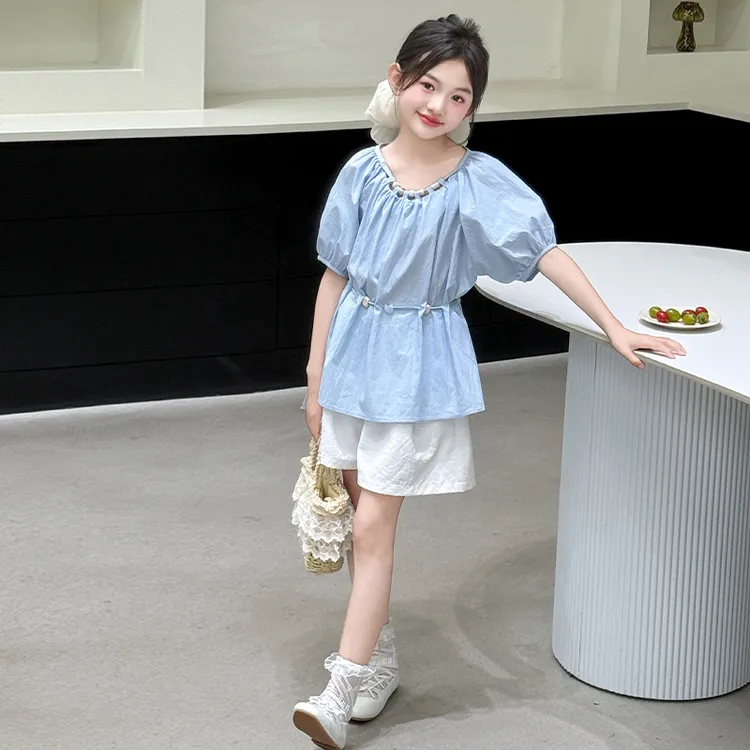 12岁女童套装夏装2025新款洋气女孩波西风两件套夏季大童时髦穿搭