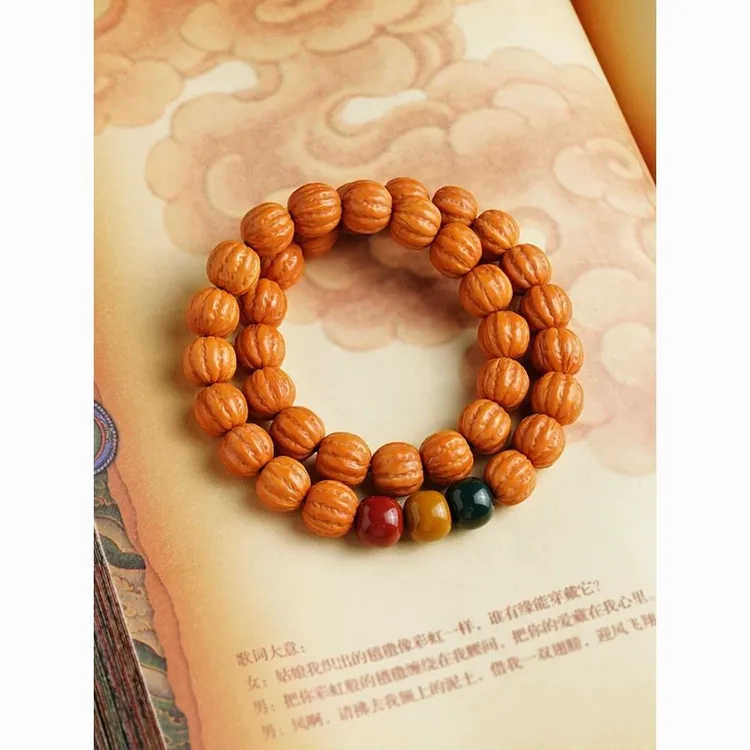 京八棱猴头核桃手串男女文玩双圈雕刻猴头正品盘玩手持手串佛珠