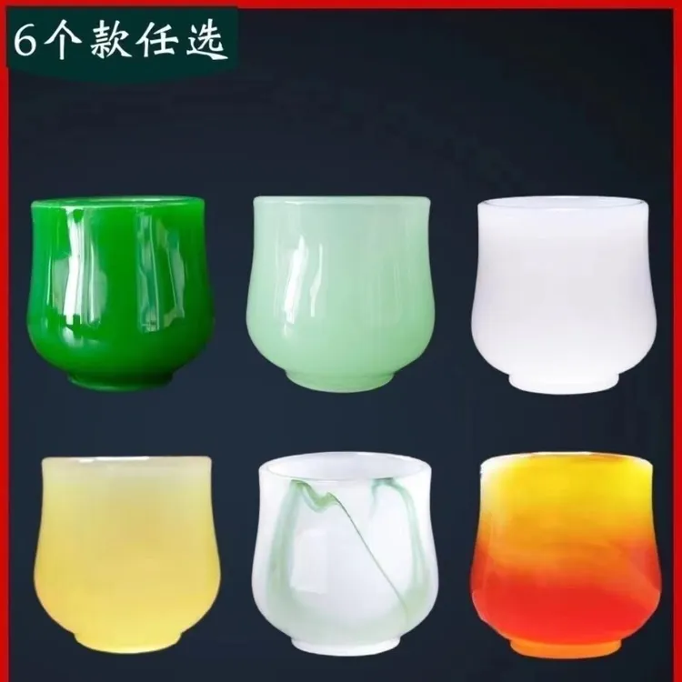 中式茶杯酒杯琉璃功夫茶具主人杯福禄杯茶盏家用防烫水杯手工礼品