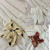 苎麻三色小方巾发圈