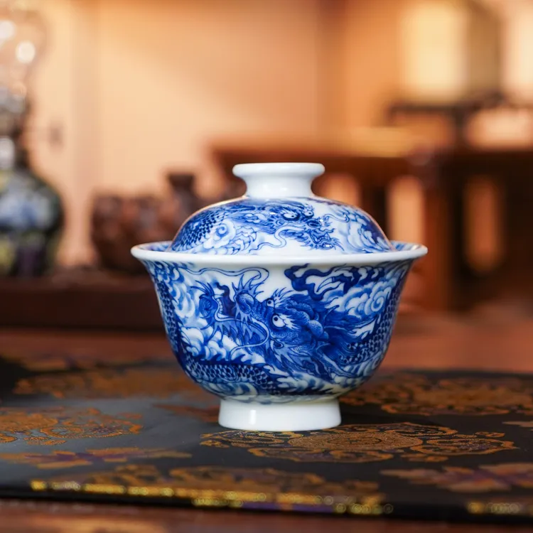 刘建锋窑  龙王盖碗 茶瓷喝茶品茗饮茶