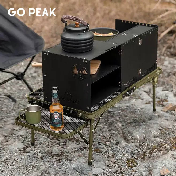 户外便携折叠网格烧烤桌适合露营野餐自驾游网格桌默认微瑕不退换