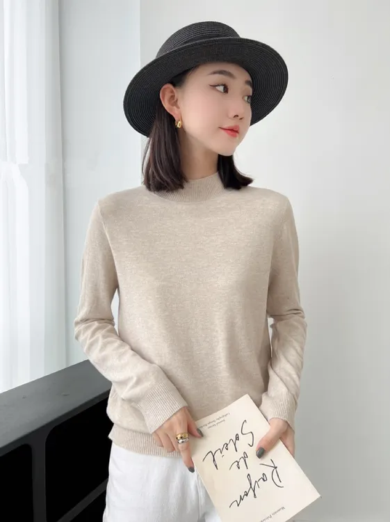 2025秋冬新款半高领毛衣打底衫内搭单穿轻柔舒适保暖百搭休闲气质