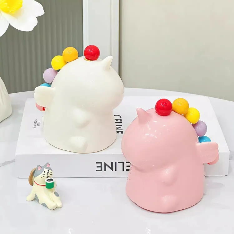 萌趣独角兽水果叉彩色收纳摆件奶油风女生生日礼物创意桌面装饰品