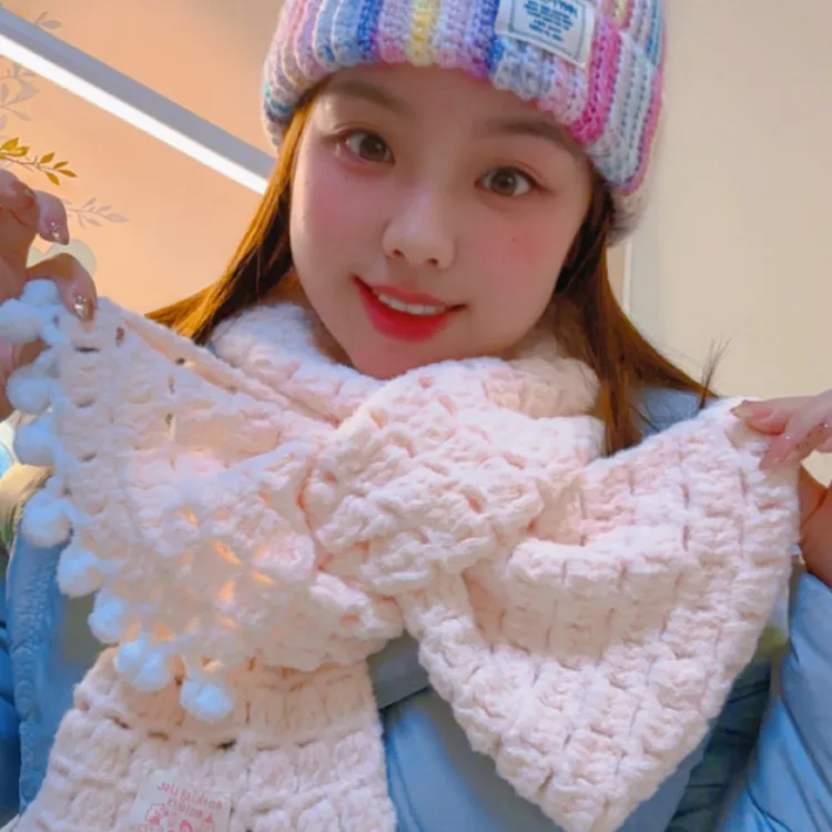 手工雪妃尔棉花糖方块牛奶慕斯特色线diy围巾材料包秋冬编织围脖
