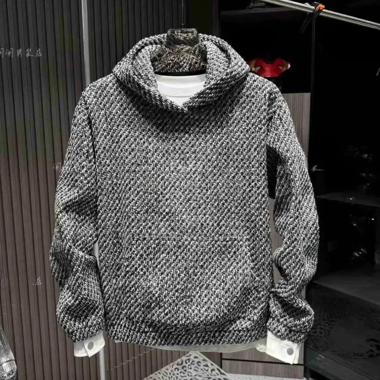 特大码300斤春季新款重磅连帽卫衣男士潮流宽松百搭休闲套头上衣2