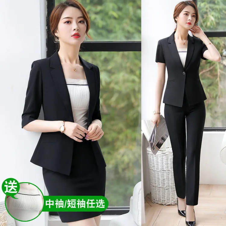 哥弟阿玛施正品夏季显瘦纯欲慵懒职业装小西装套装新款西服口袋中