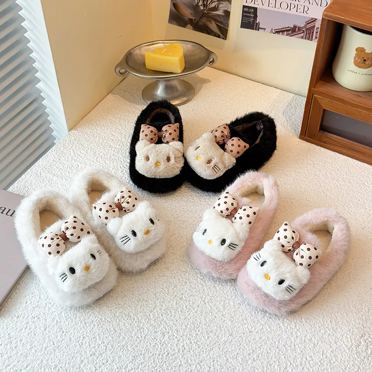 女童外穿棉鞋冬季宝宝可爱高颜值毛毛鞋小女孩保暖鞋中小童毛绒鞋