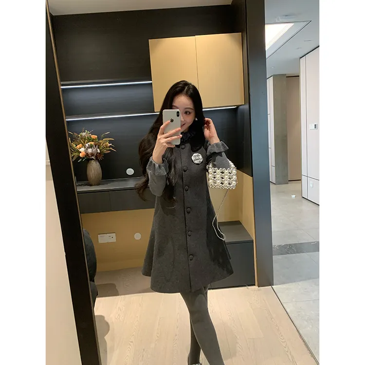 XINYI【吸睛时刻】冬季羊毛呢料背心连衣裙收腰显瘦裙X625Q21855